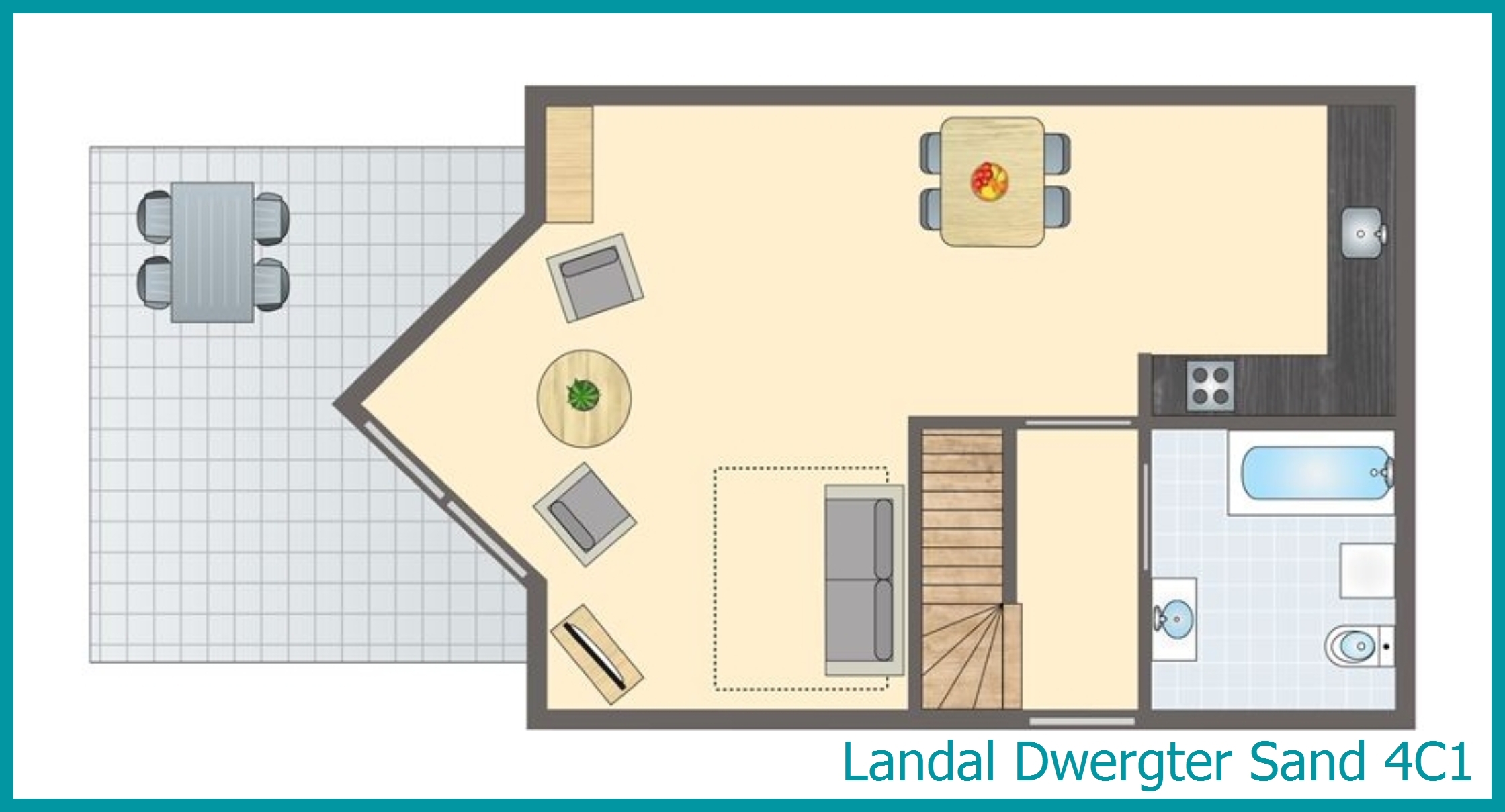 4-Personen-Ferienhaus 4C1 in Dwergter Sand