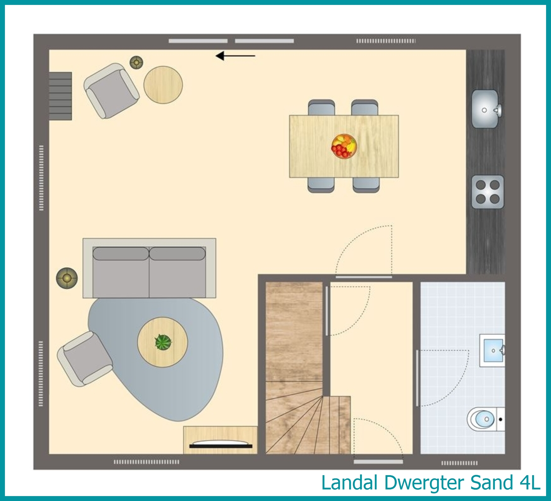 4-Personen-Ferienhaus 4L in Dwergter Sand