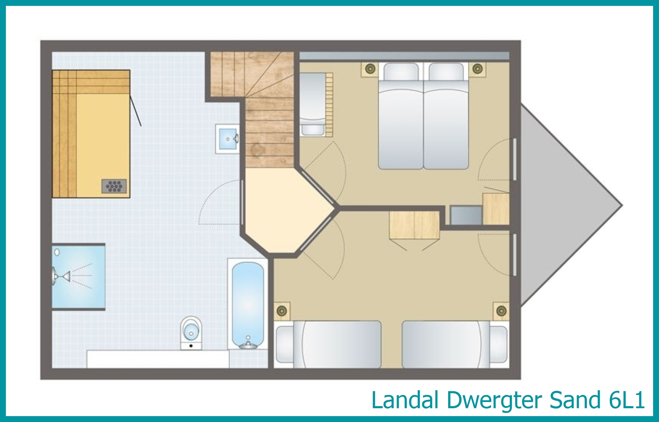 6-Personen-Ferienhaus 6L1 in Dwergter Sand