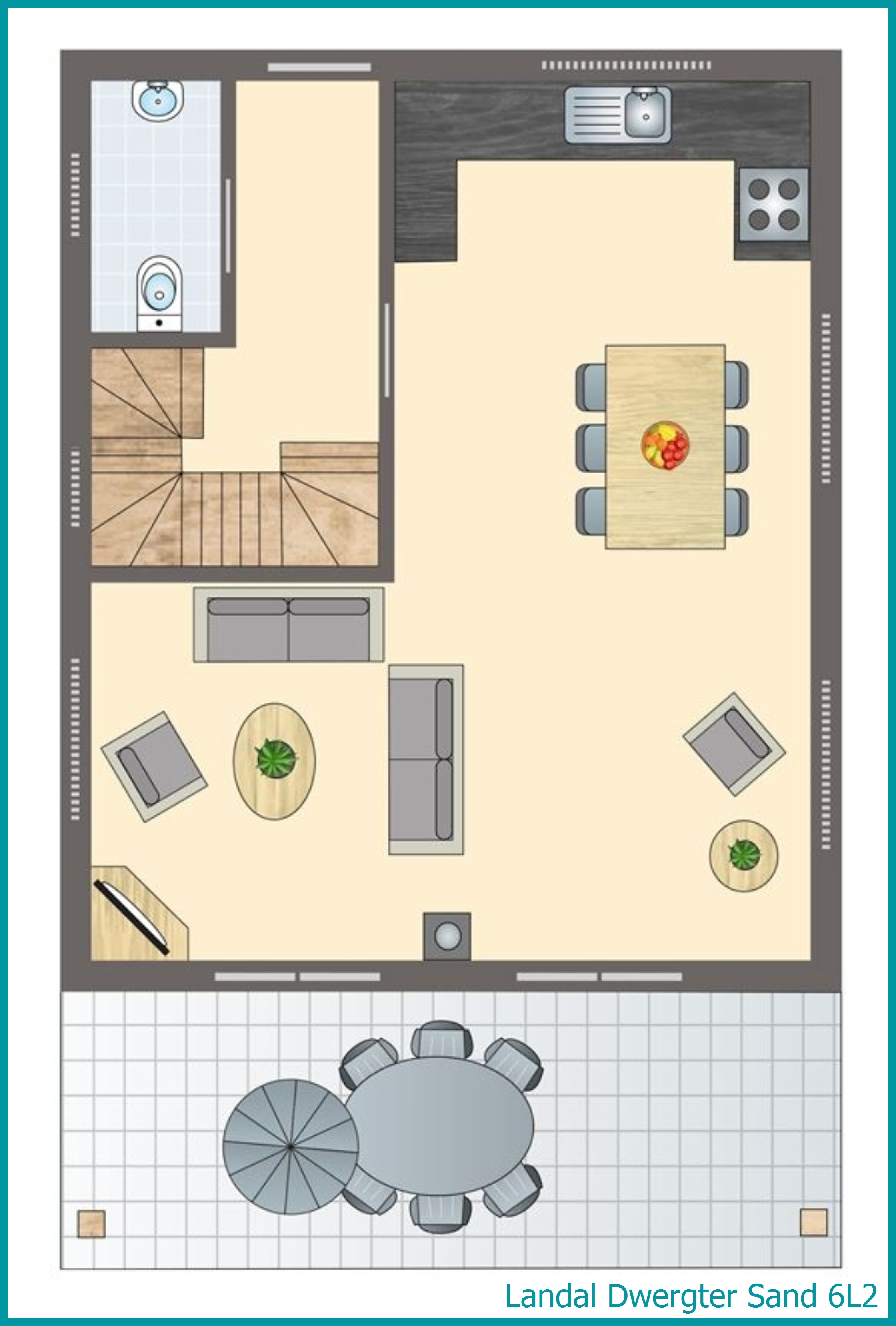 6-Personen-Ferienhaus 6L2 in Dwergter Sand