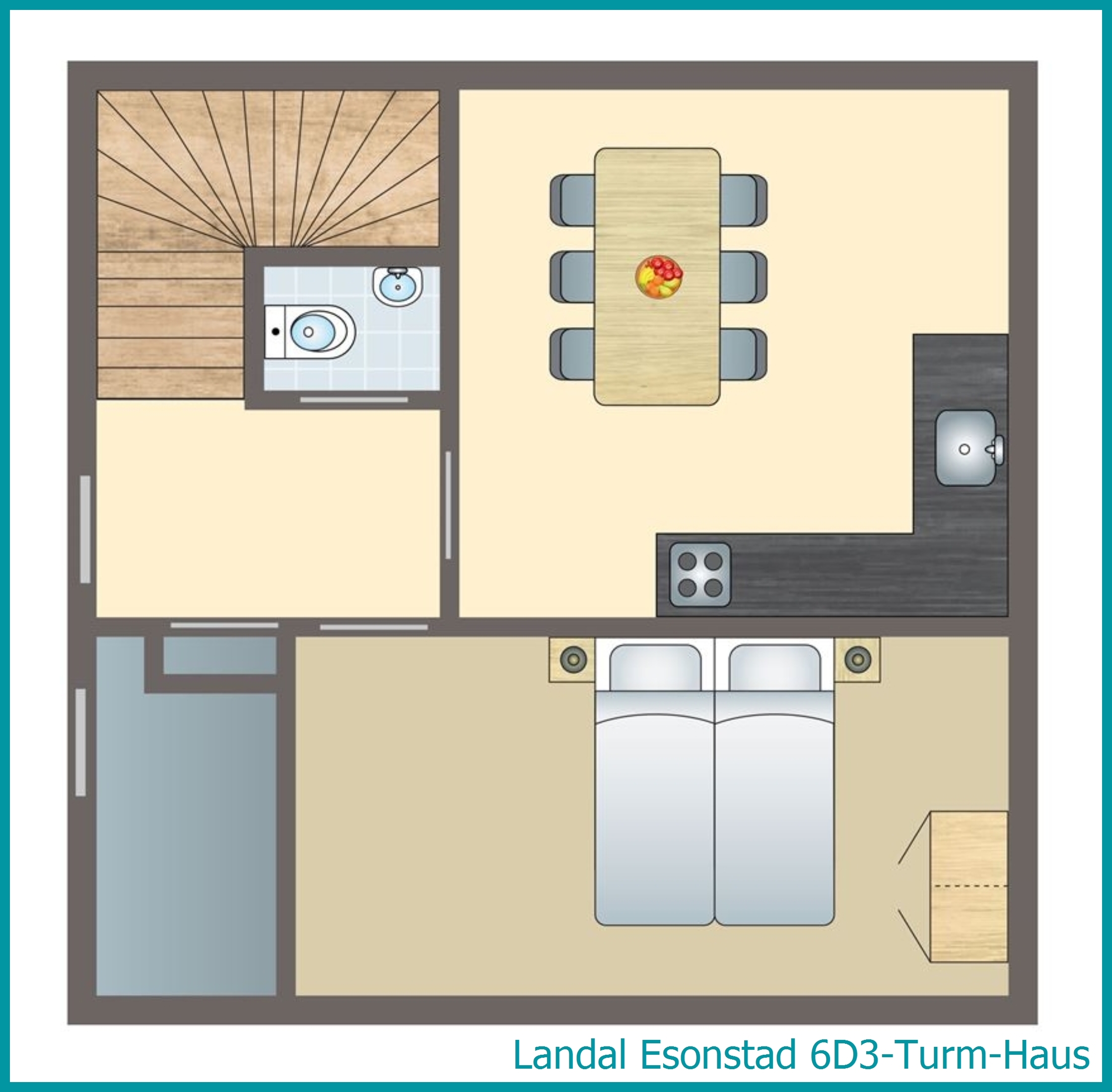 6-Personen-Unterkunft 6D3-Turm-Haus in Esonstad
