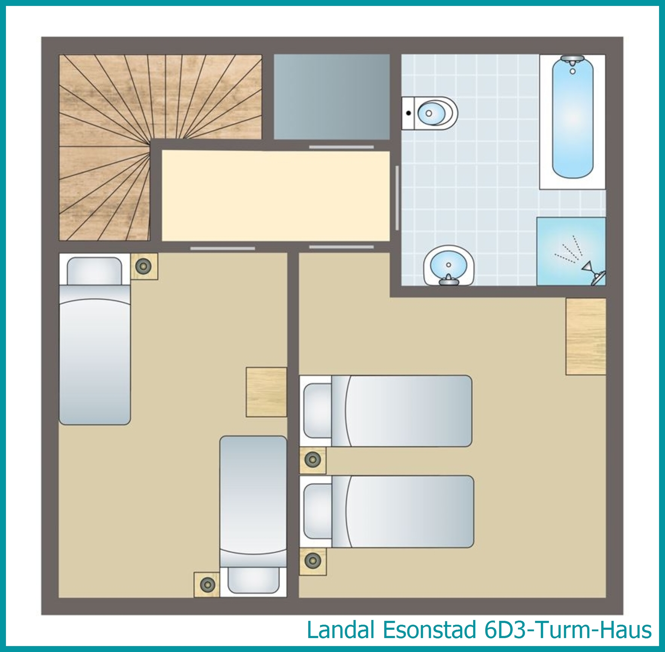 6-Personen-Unterkunft 6D3-Turm-Haus in Esonstad