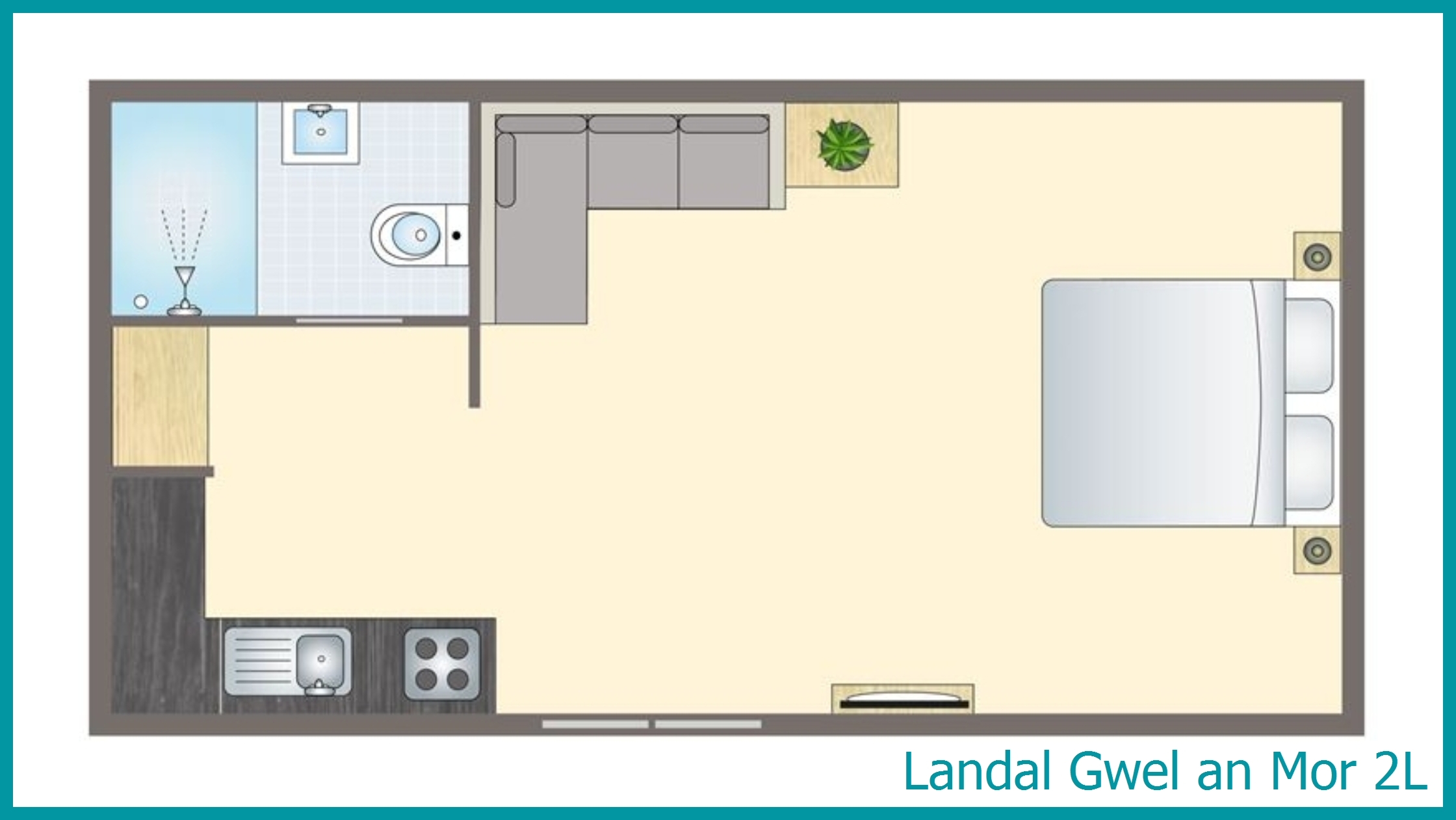 2-Personen-Ferienhaus 2L in Gwel an Mor