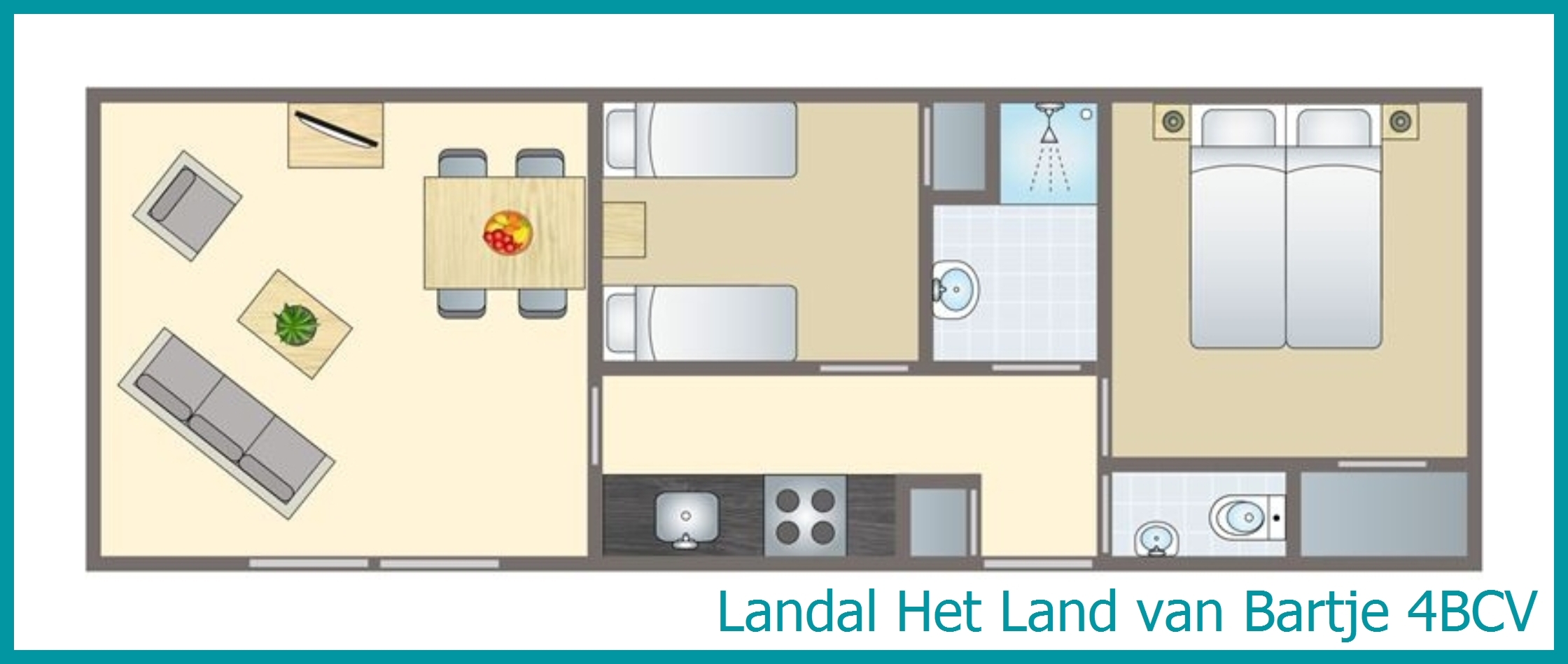 4-Personen-Mobilheim 4BCV in Het Land van Bartje