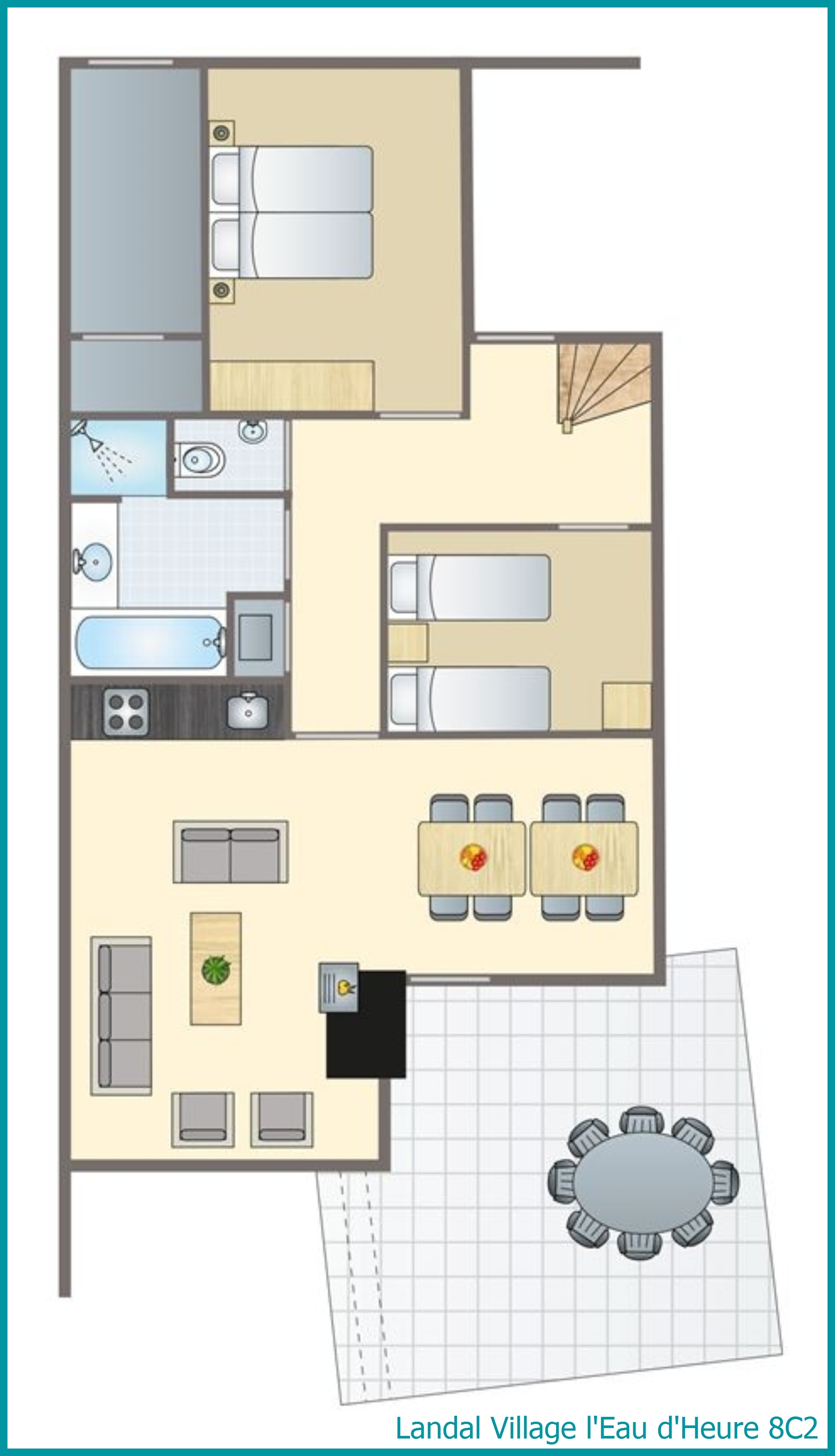 8-Personen-Ferienhaus 8C2 in Village l'Eau d'Heure