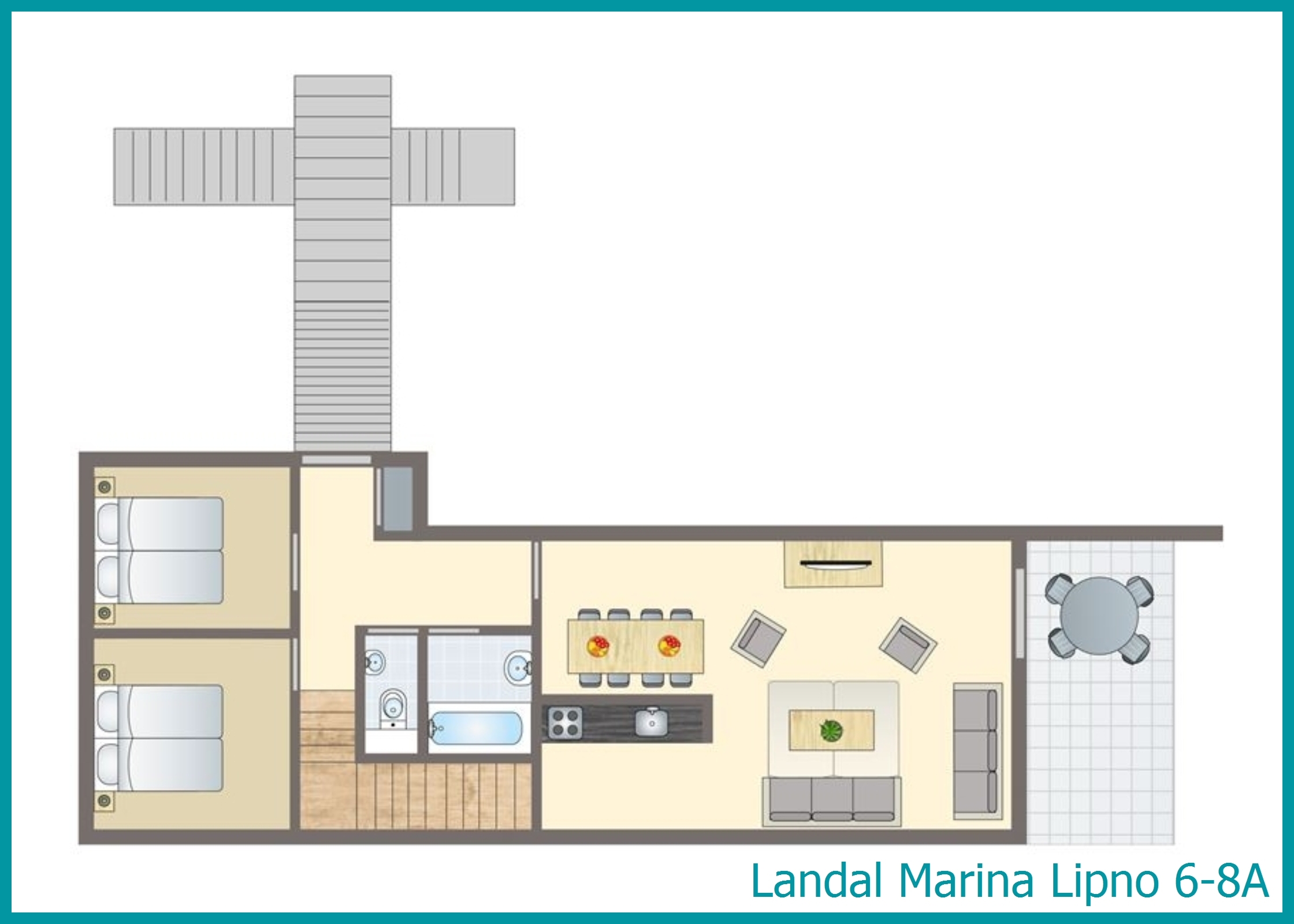 6-8-Personen-Ferienwohnung 6-8A in Marina Lipno