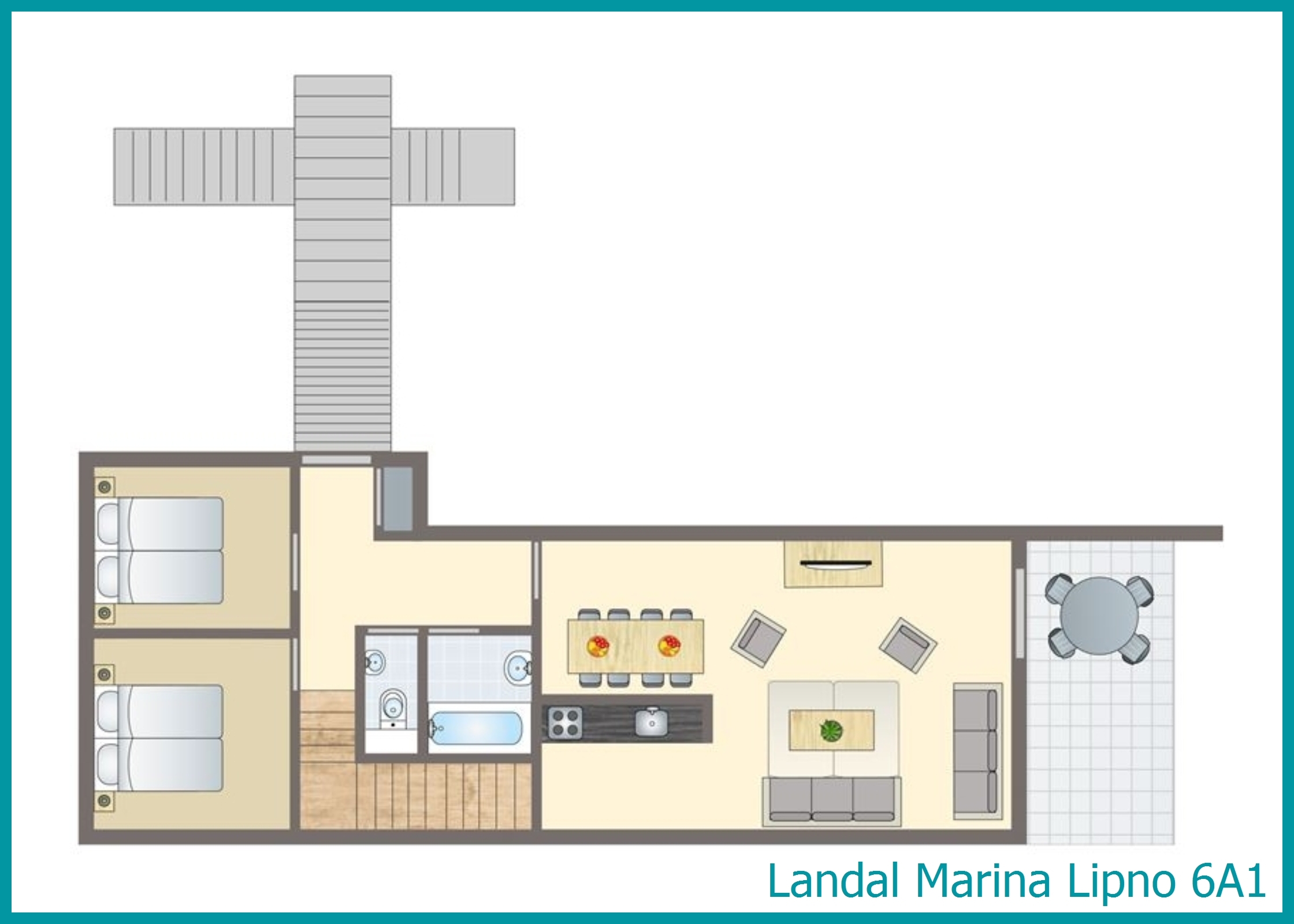 6-Personen-Ferienwohnung 6A1 in Marina Lipno