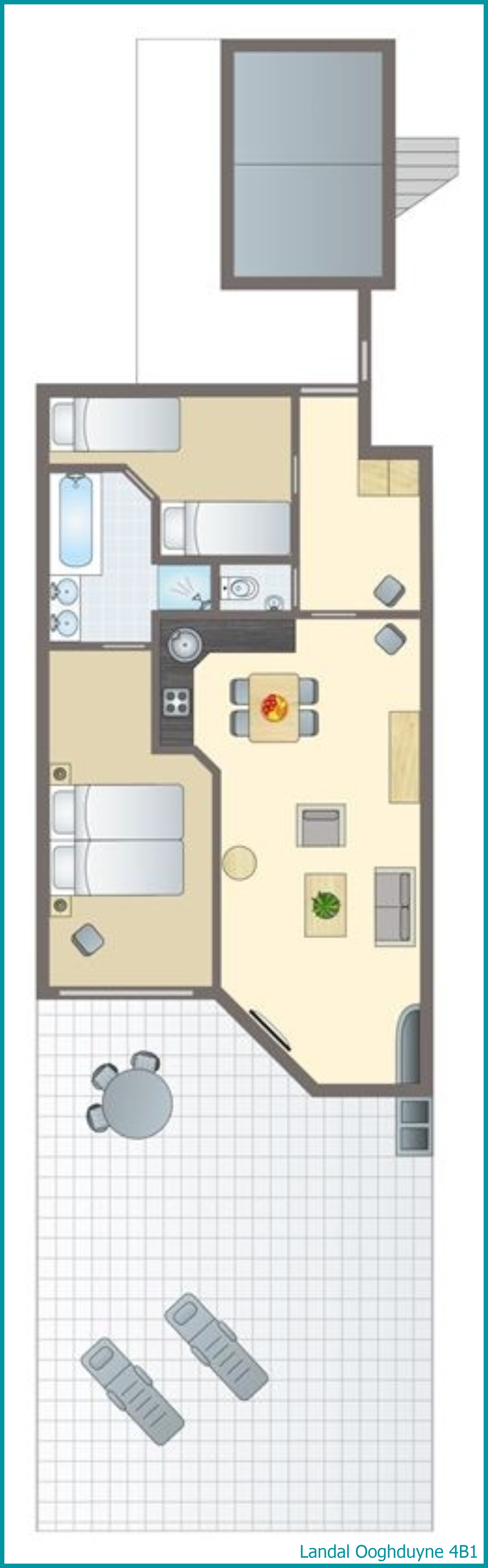 4-Personen-Ferienwohnung 4B1 in Ooghduyne