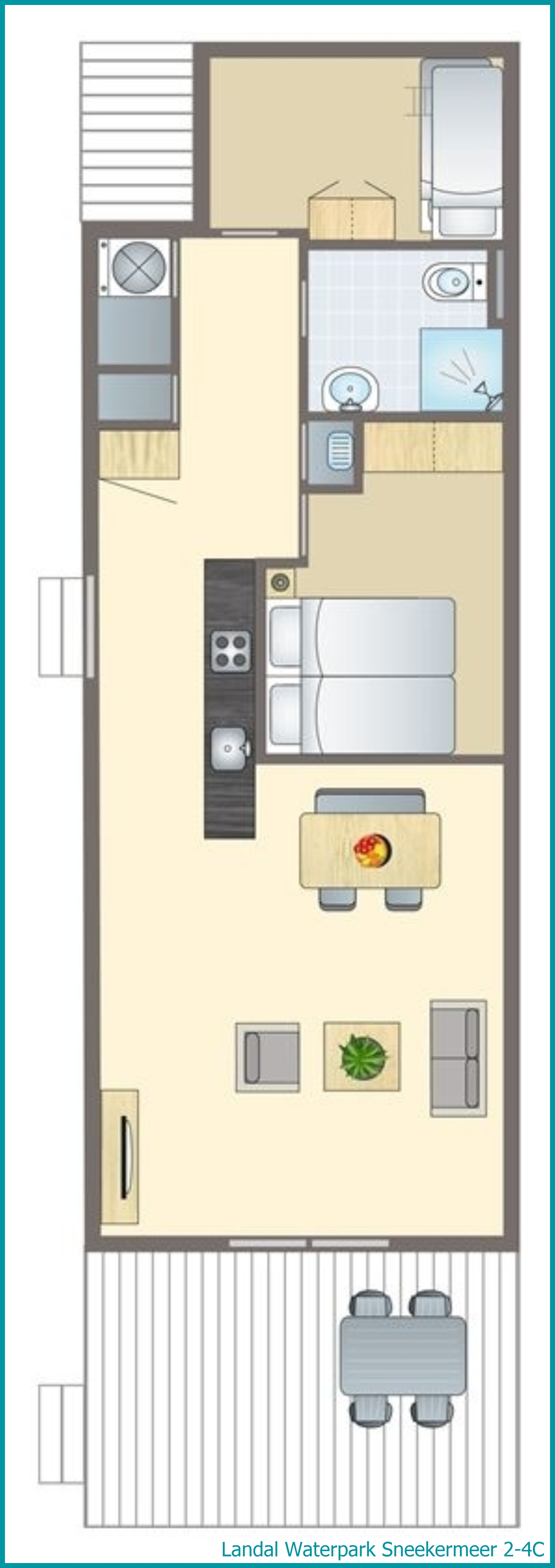 2-4-Personen-Chalet 2-4C in Waterpark Sneekermeer