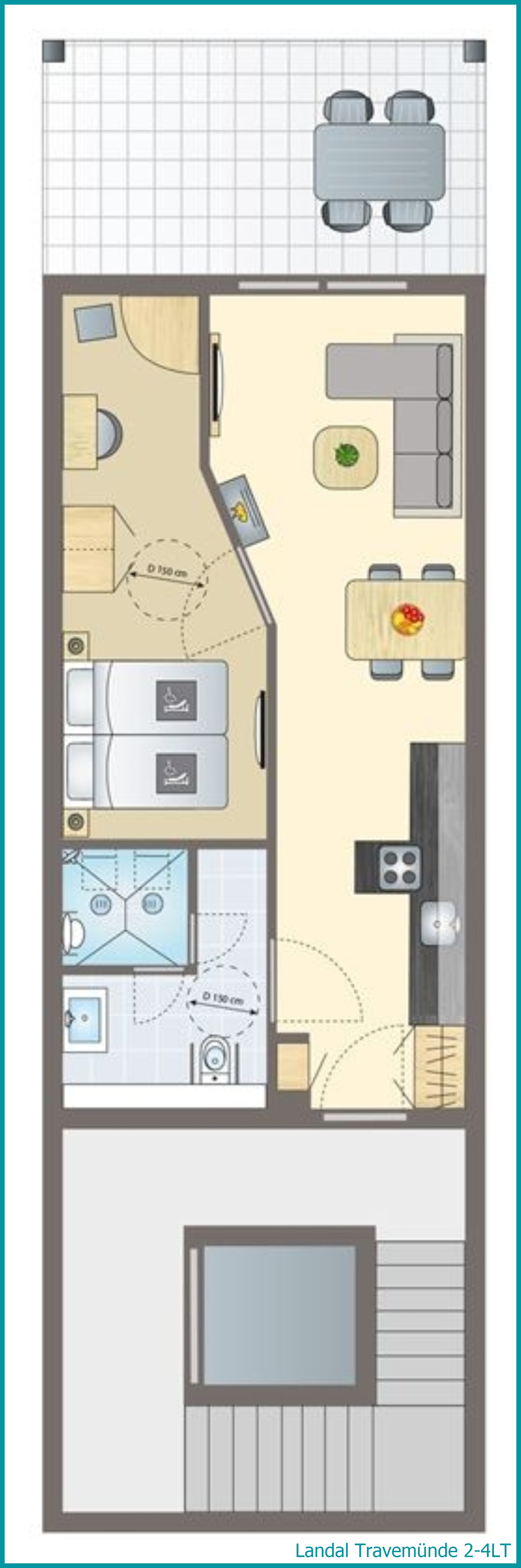2-4-Personen-Ferienwohnung 2-4LT in Travemünde