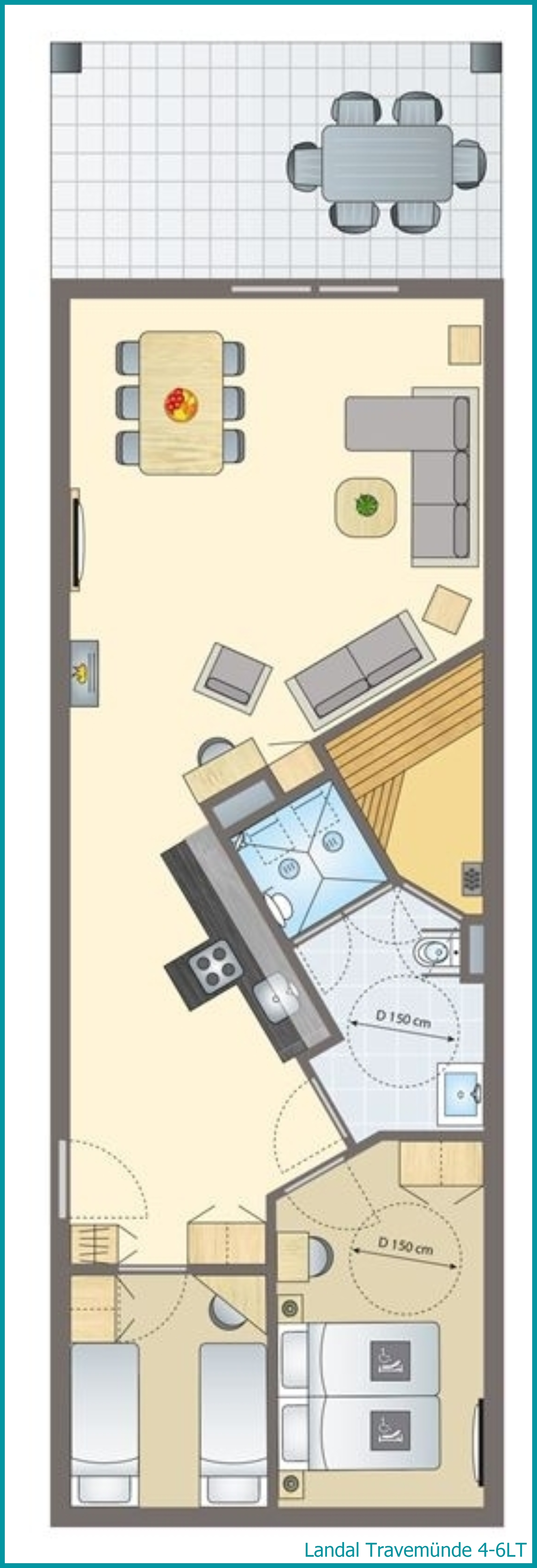 4-6-Personen-Ferienwohnung 4-6LT in Travemünde