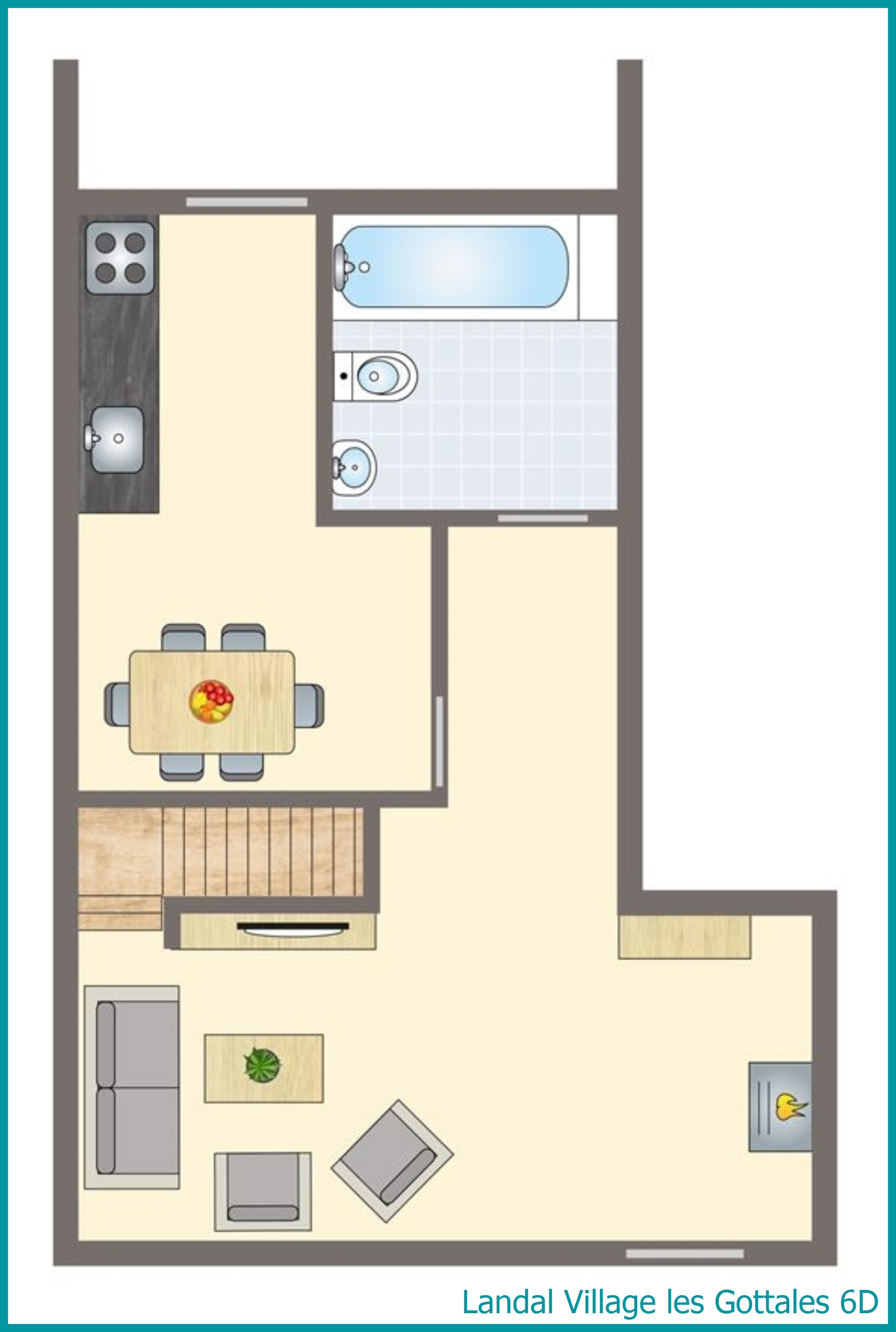 6-Personen-Ferienhaus 6D in Village les Gottales