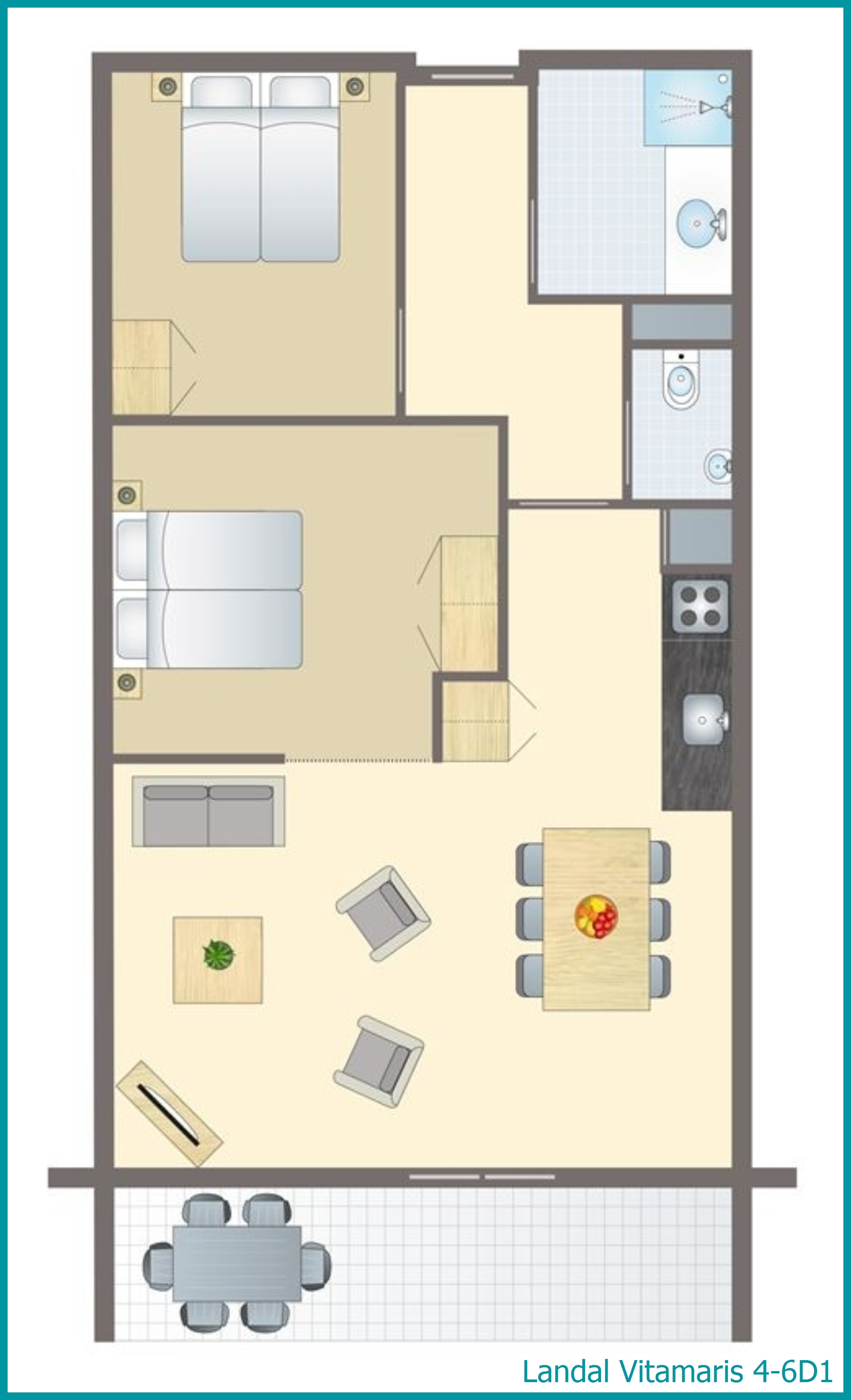 4-6-Personen-Ferienwohnung 4-6D1 in Vitamaris