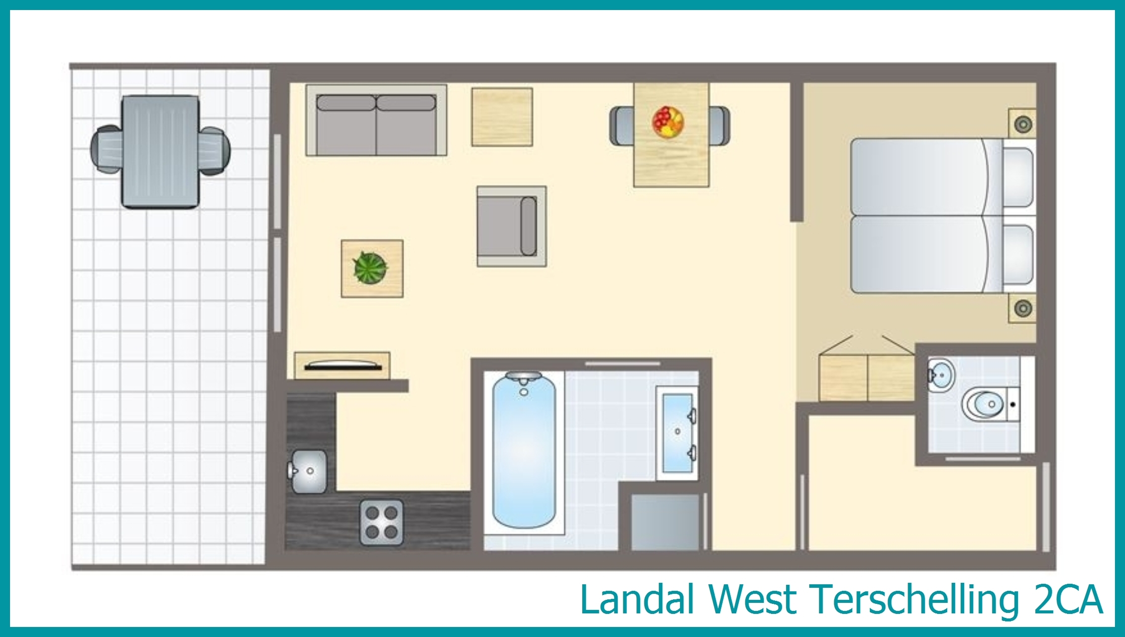 2-Personen-Ferienwohnung 2CA in West Terschelling
