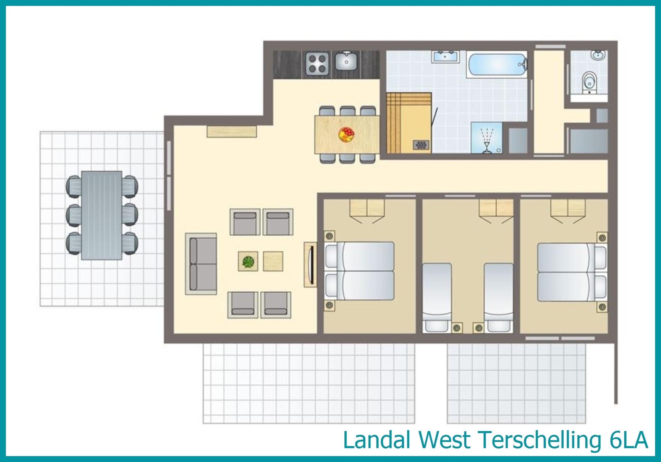 6-Personen-Ferienwohnung 6LA in West Terschelling