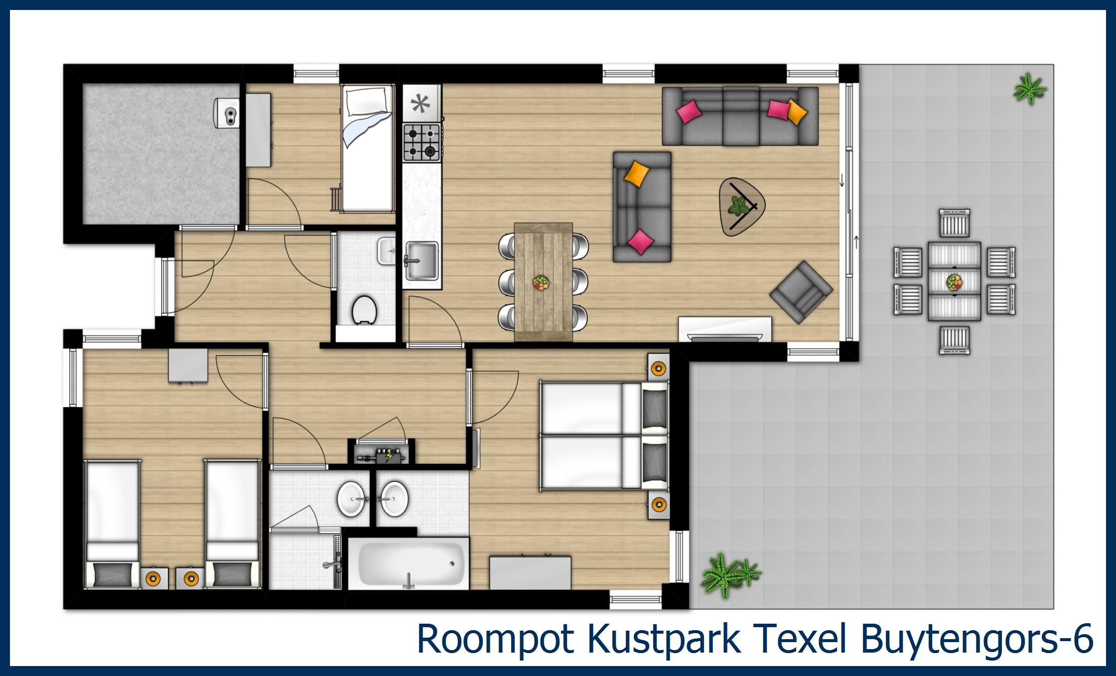 Bungalow Buytengors-6 in Kustpark Texel