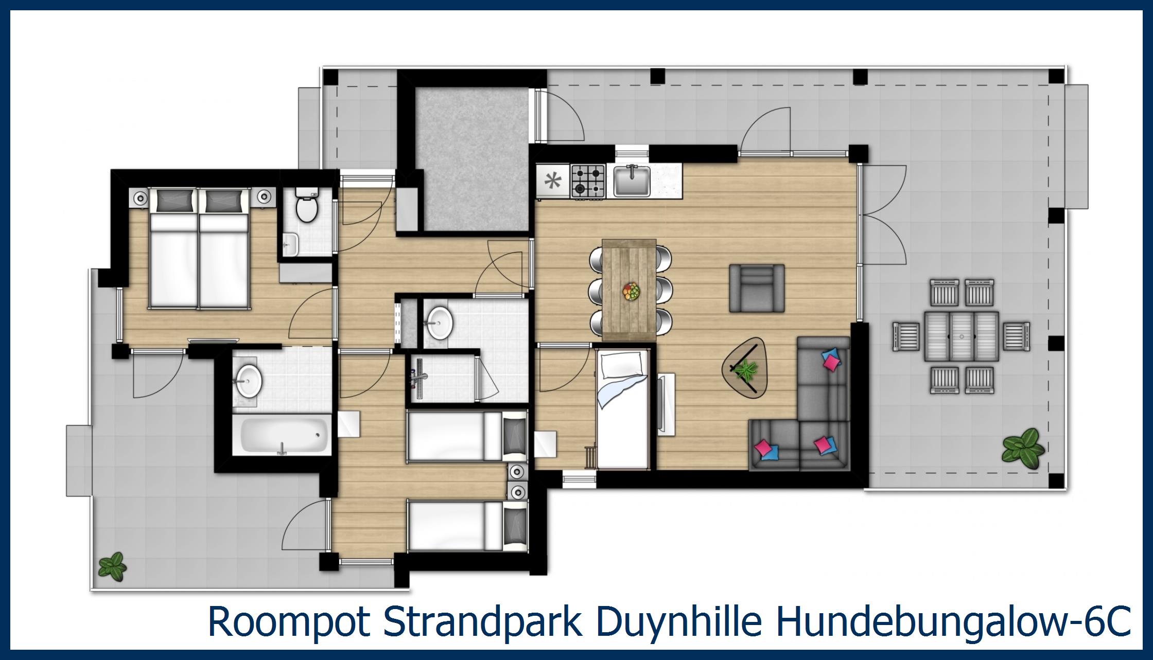 Bungalow Hunde-6C in Strandpark Duynhille